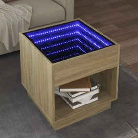 Coffee table with Infinity LED Sonoma oak 50x50x50 cm by , Coffee table - Ref: Foro24-847653, Price: 81,84 €, Discount: %