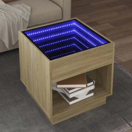 Coffee table with Infinity LED Sonoma oak 50x50x50 cm by , Coffee table - Ref: Foro24-847653, Price: 81,84 €, Discount: %