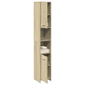 Badezimmerschrank aus Sperrholz in Eichenholzfarbe, 30x30x183,5 cm. von , Badezimmermöbel - Ref: Foro24-849602, Preis: 69,35 ...