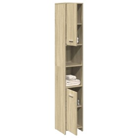 Plywood oak-colored bathroom cabinet 30x30x183.5 cm by , Bathroom furniture - Ref: Foro24-849602, Price: 70,62 €, Discount: %