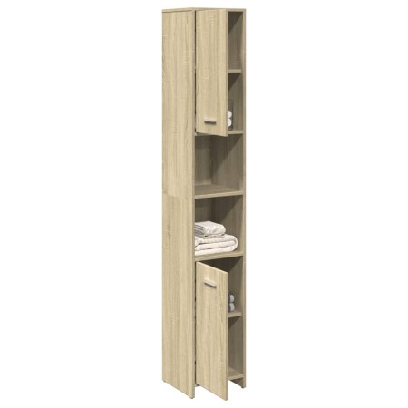 Badezimmerschrank aus Sperrholz in Eichenholzfarbe, 30x30x183,5 cm. von , Badezimmermöbel - Ref: Foro24-849602, Preis: 70,62 ...
