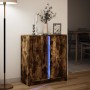 Sideboard with LED lighting, smoked oak engineered wood, 77x34x85 cm by , Sideboards - Ref: Foro24-852135, Price: 75,30 €, Di...