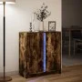 Sideboard with LED lighting, smoked oak engineered wood, 77x34x85 cm by , Sideboards - Ref: Foro24-852135, Price: 74,33 €, Di...