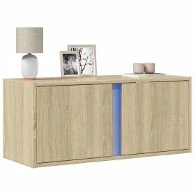 Wand-TV-Möbel mit LED-Lichtern in Sonoma-Eiche 80x31x35 cm von , TV-Möbel - Ref: Foro24-852259, Preis: 46,50 €, Rabatt: %