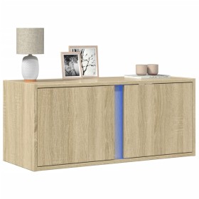 Wand-TV-Möbel mit LED-Lichtern in Sonoma-Eiche 80x31x35 cm von , TV-Möbel - Ref: Foro24-852259, Preis: 47,08 €, Rabatt: %