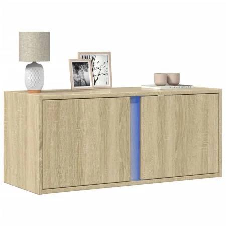 Wand-TV-Möbel mit LED-Lichtern in Sonoma-Eiche 80x31x35 cm von , TV-Möbel - Ref: Foro24-852259, Preis: 46,50 €, Rabatt: %