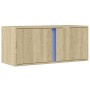 Mueble de TV de pared con luces LED roble Sonoma 80x31x35 cm de , Muebles TV - Ref: Foro24-852259, Precio: 47,01 €, Descuento: %