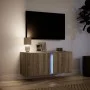 Mueble de TV de pared con luces LED roble Sonoma 80x31x35 cm de , Muebles TV - Ref: Foro24-852259, Precio: 46,50 €, Descuento: %