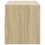 Mueble de TV de pared con luces LED roble Sonoma 80x31x35 cm de , Muebles TV - Ref: Foro24-852259, Precio: 47,01 €, Descuento: %