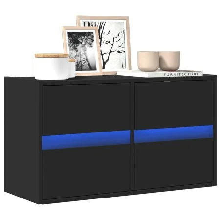Wand-TV-Möbel mit LED-Lichtern in Schwarz, 80x31x45 cm. von , TV-Möbel - Ref: Foro24-852286, Preis: 67,12 €, Rabatt: %