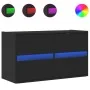 Wand-TV-Möbel mit LED-Lichtern in Schwarz, 80x31x45 cm. von , TV-Möbel - Ref: Foro24-852286, Preis: 67,12 €, Rabatt: %