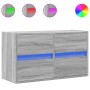 Mueble de TV de pared con luces LED gris Sonoma 80x31x45 cm de , Muebles TV - Ref: Foro24-852290, Precio: 69,79 €, Descuento: %