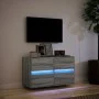 Wall-mounted TV stand with LED lights in Sonoma gray, 80x31x45 cm. by , TV Furniture - Ref: Foro24-852290, Price: 68,98 €, Di...