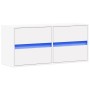Wand-TV-Möbel mit LED-Lichtern in Weiß 100x31x45 cm von , TV-Möbel - Ref: Foro24-852292, Preis: 76,06 €, Rabatt: %