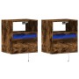 Muebles TV de pared luces LED 2 uds roble ahumado 41x31x45 cm de , Muebles TV - Ref: Foro24-852322, Precio: 87,69 €, Descuent...
