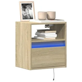Wand-TV-Möbel mit LED-Lichtern in Sonoma-Eiche 41x31x45 cm von , TV-Möbel - Ref: Foro24-852317, Preis: 47,55 €, Rabatt: %