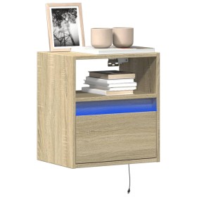 Wand-TV-Möbel mit LED-Lichtern in Sonoma-Eiche 41x31x45 cm von , TV-Möbel - Ref: Foro24-852317, Preis: 48,28 €, Rabatt: %