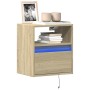 Wand-TV-Möbel mit LED-Lichtern in Sonoma-Eiche 41x31x45 cm von , TV-Möbel - Ref: Foro24-852317, Preis: 48,28 €, Rabatt: %