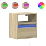 Wand-TV-Möbel mit LED-Lichtern in Sonoma-Eiche 41x31x45 cm von , TV-Möbel - Ref: Foro24-852317, Preis: 48,28 €, Rabatt: %