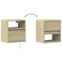 Mueble de TV de pared con luces LED roble Sonoma 41x31x45 cm de , Muebles TV - Ref: Foro24-852317, Precio: 47,55 €, Descuento: %