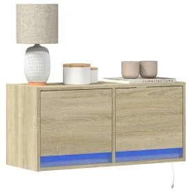 Wand-TV-Möbel mit LED-Lichtern in Sonoma-Eiche 80x31x35 cm von , TV-Möbel - Ref: Foro24-852357, Preis: 55,94 €, Rabatt: %