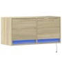 Mueble de TV de pared con luces LED roble Sonoma 80x31x35 cm de , Muebles TV - Ref: Foro24-852357, Precio: 56,58 €, Descuento: %