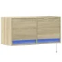 Mueble de TV de pared con luces LED roble Sonoma 80x31x35 cm de , Muebles TV - Ref: Foro24-852357, Precio: 55,94 €, Descuento: %
