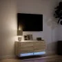 Mueble de TV de pared con luces LED roble Sonoma 80x31x35 cm de , Muebles TV - Ref: Foro24-852357, Precio: 55,94 €, Descuento: %