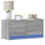 Wall-mounted TV stand with LED lights in Sonoma gray, 80x31x35 cm by , TV Furniture - Ref: Foro24-852360, Price: 60,40 €, Dis...