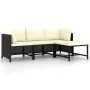 Set de sofás de jardín 4 piezas y cojines ratán sintético negro by vidaXL, Modular outdoor sofas - Ref: Foro24-313516, Price:...