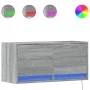 Wall-mounted TV stand with LED lights in Sonoma gray, 80x31x35 cm by , TV Furniture - Ref: Foro24-852360, Price: 60,40 €, Dis...