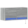 Mueble de TV de pared con luces LED gris Sonoma 80x31x35 cm de , Muebles TV - Ref: Foro24-852360, Precio: 62,99 €, Descuento: %