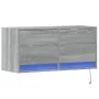 Wall-mounted TV stand with LED lights in Sonoma gray, 80x31x35 cm by , TV Furniture - Ref: Foro24-852360, Price: 60,40 €, Dis...