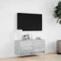 Wall-mounted TV stand with LED lights in Sonoma gray, 80x31x35 cm by , TV Furniture - Ref: Foro24-852360, Price: 60,40 €, Dis...