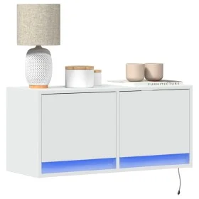 Wand-TV-Möbel mit LED-Lichtern in Weiß 80x31x35 cm von , TV-Möbel - Ref: Foro24-852355, Preis: 59,29 €, Rabatt: %