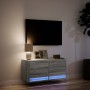 Mueble de TV de pared con luces LED gris Sonoma 80x31x35 cm de , Muebles TV - Ref: Foro24-852360, Precio: 62,99 €, Descuento: %