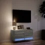 Wall-mounted TV stand with LED lights in Sonoma gray, 80x31x35 cm by , TV Furniture - Ref: Foro24-852360, Price: 60,40 €, Dis...