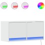 Mueble de TV de pared con luces LED blanco 80x31x35 cm de , Muebles TV - Ref: Foro24-852355, Precio: 59,99 €, Descuento: %