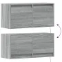 Wall-mounted TV stand with LED lights in Sonoma gray, 80x31x35 cm by , TV Furniture - Ref: Foro24-852360, Price: 60,40 €, Dis...