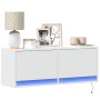 TV-Wandmöbel mit LED-Lichtern, weiß, 100x31x35 cm. von , TV-Möbel - Ref: Foro24-852362, Preis: 66,30 €, Rabatt: %