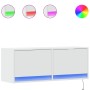 Mueble de TV de pared con luces LED blanco 100x31x35 cm de , Muebles TV - Ref: Foro24-852362, Precio: 66,24 €, Descuento: %