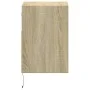 Mesita de noche de pared con luces LED roble Sonoma de , Mesitas de noche - Ref: Foro24-3307979, Precio: 47,55 €, Descuento: %