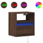 Wand-Nachttisch mit LED-Lichtern in brauner Eiche von , Nachttische - Ref: Foro24-3307987, Preis: 51,76 €, Rabatt: %
