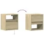 Mesita de noche de pared con luces LED roble Sonoma de , Mesitas de noche - Ref: Foro24-3307979, Precio: 47,55 €, Descuento: %