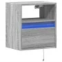 Wand-Nachttisch mit LED-Lichtern in Grau Sonoma von , Nachttische - Ref: Foro24-3307985, Preis: 50,99 €, Rabatt: %