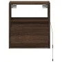 Wall-mounted bedside table with LED lights in brown oak by , Nightstands - Ref: Foro24-3307987, Price: 50,99 €, Discount: %