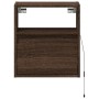 Wand-Nachttisch mit LED-Lichtern in brauner Eiche von , Nachttische - Ref: Foro24-3307987, Preis: 51,76 €, Rabatt: %