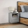 Wall-mounted bedside table with LED lights in Sonoma gray by , Nightstands - Ref: Foro24-3307985, Price: 50,99 €, Discount: %