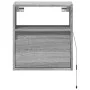 Wand-Nachttisch mit LED-Lichtern in Grau Sonoma von , Nachttische - Ref: Foro24-3307985, Preis: 50,99 €, Rabatt: %