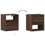 Wall-mounted bedside table with LED lights in brown oak by , Nightstands - Ref: Foro24-3307987, Price: 50,99 €, Discount: %